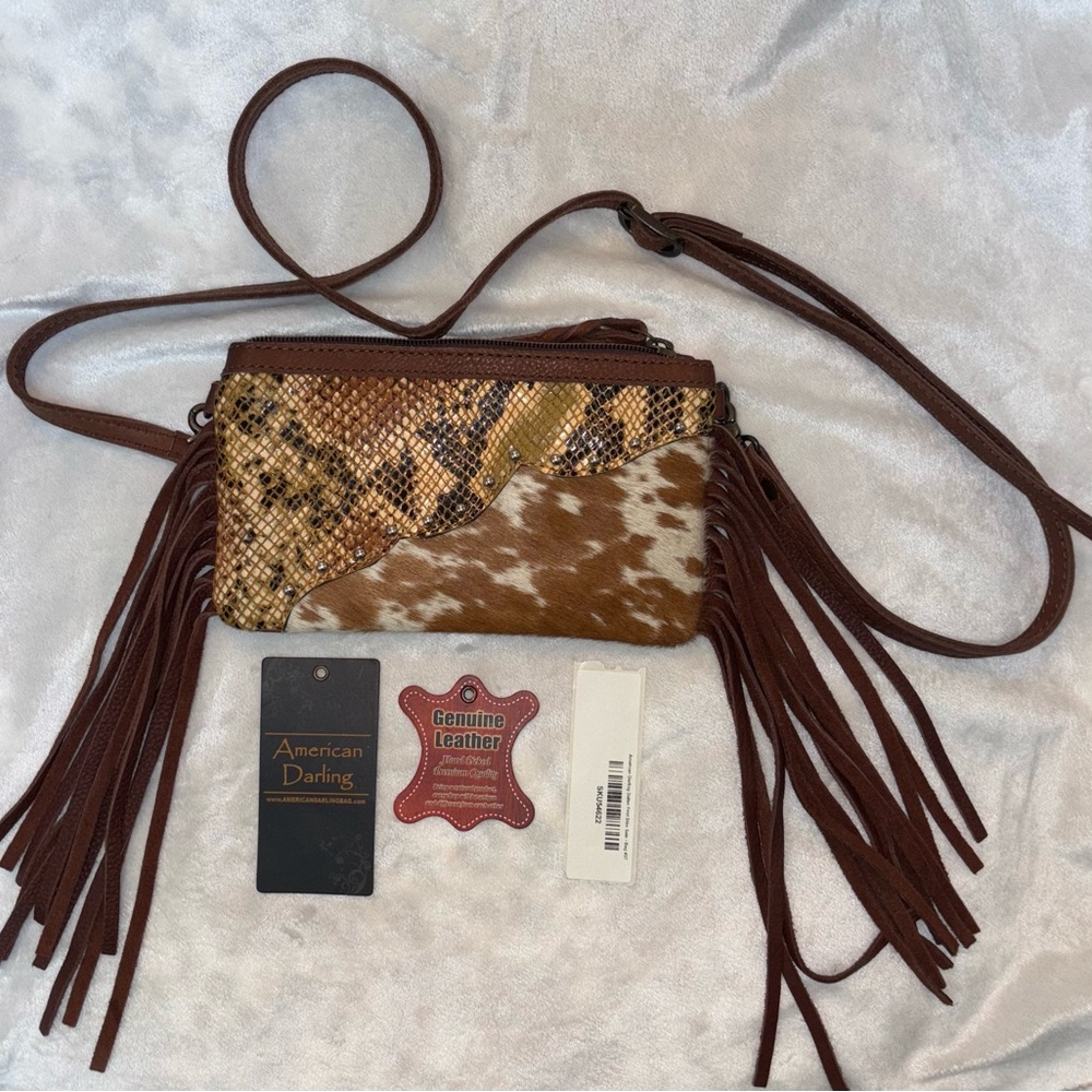 American Darling Brown and Gold Crossbody Bag - Picture 10 of 16
